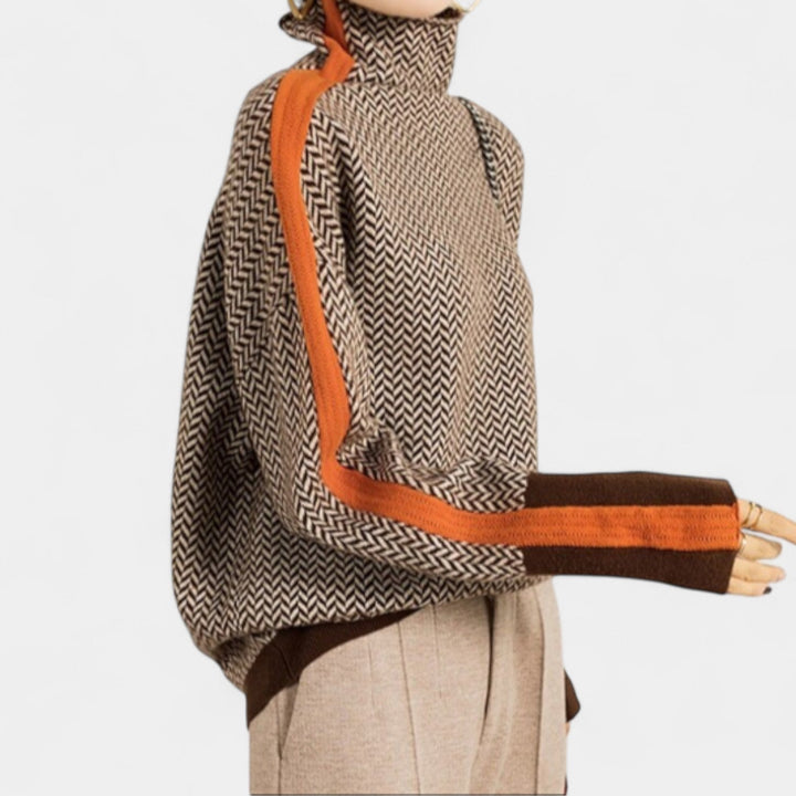 Eleanor – Pull à col roulé élégant avec un motif moderne