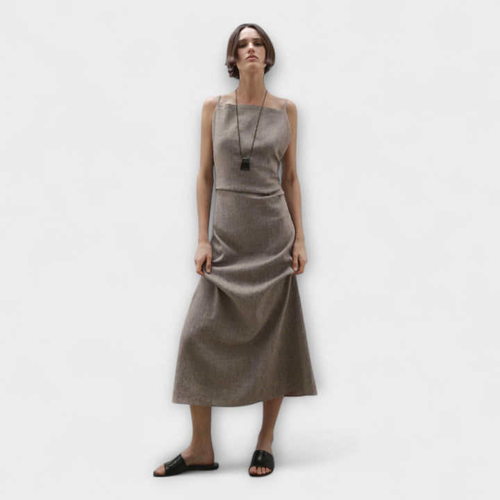 Clara - Robe maxi fluide en mélange de lin