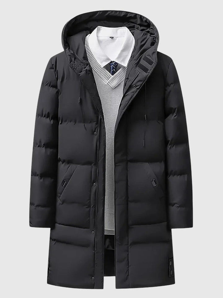 Jan – Manteau long matelassé avec capuche