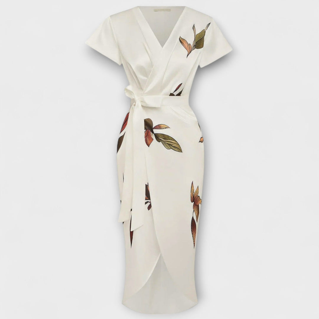 Robe en satin à encolure croisée