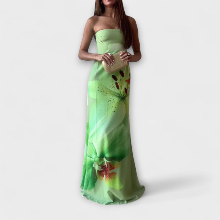 Zephyra - Robe Maxi Stylée avec Épaules Dégagées