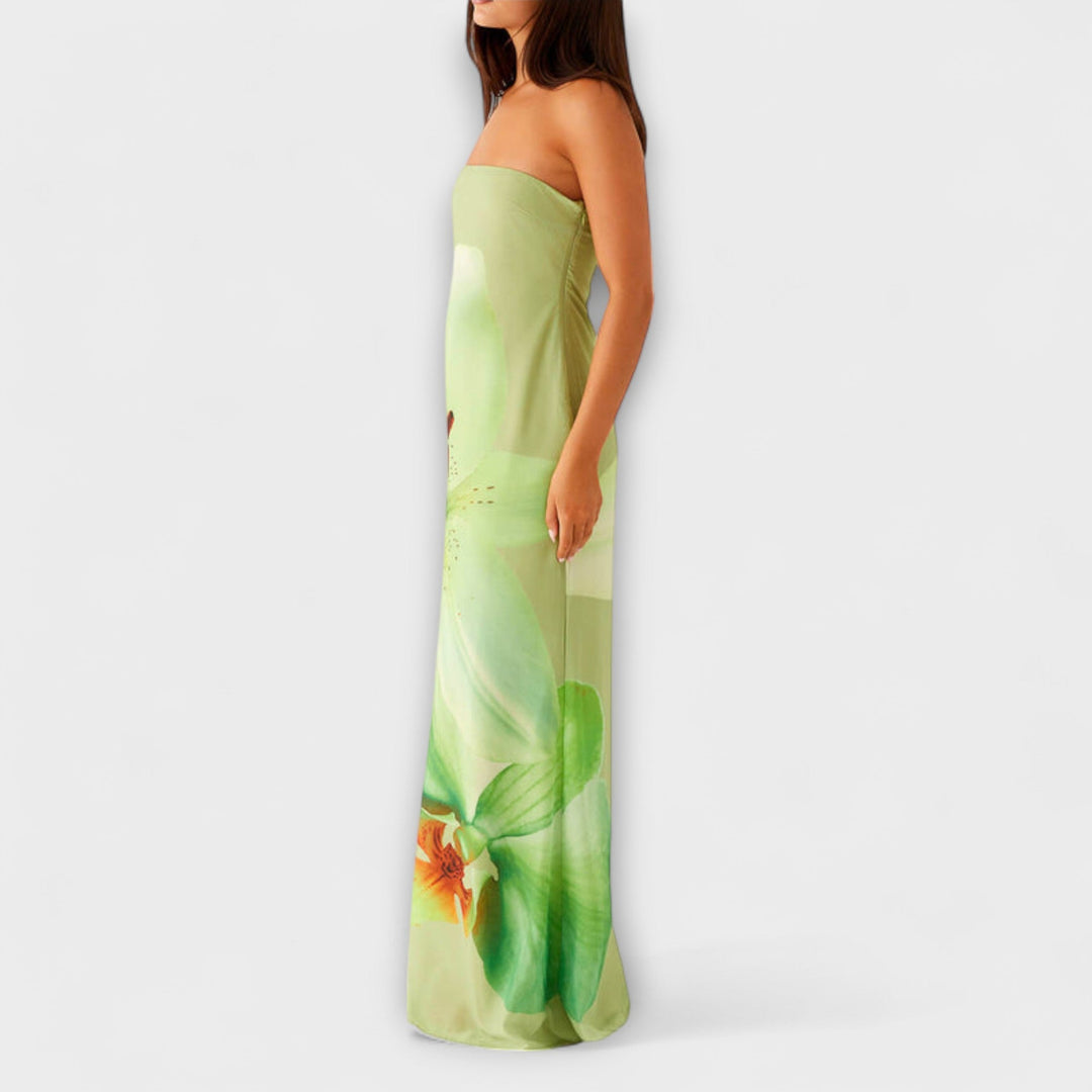 Zephyra - Robe Maxi Stylée avec Épaules Dégagées