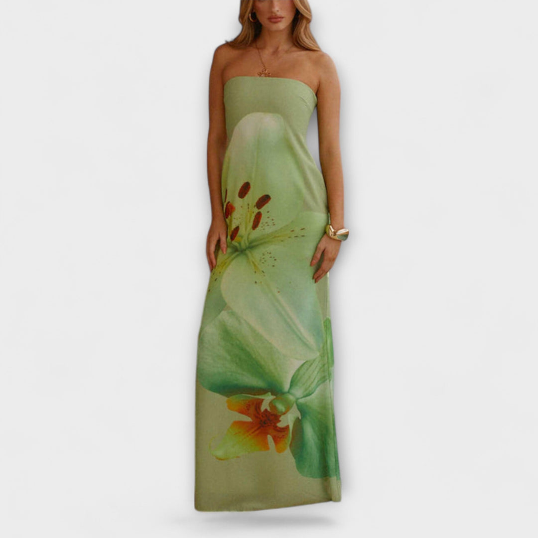 Zephyra - Robe Maxi Stylée avec Épaules Dégagées