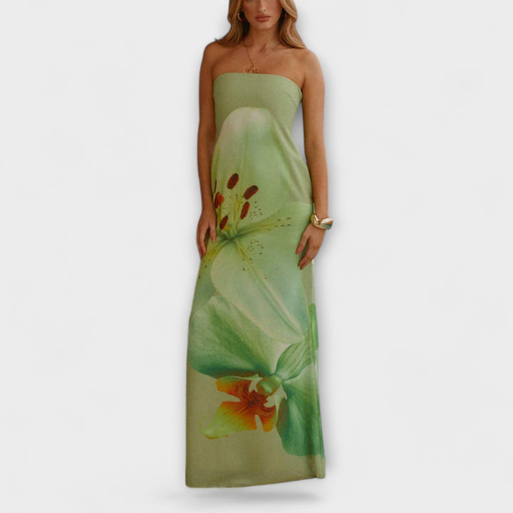 Zephyra - Robe Maxi Stylée avec Épaules Dégagées