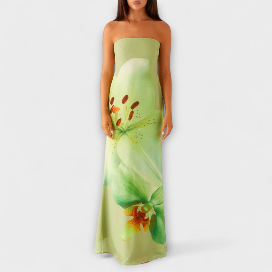 Zephyra - Robe Maxi Stylée avec Épaules Dégagées