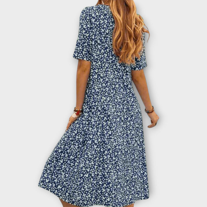 Paula - Robe florale élégante en tissu premium