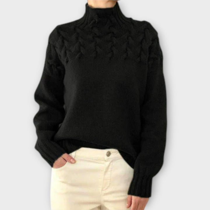 Eva - Pull femme avec motif torsadé détaillé