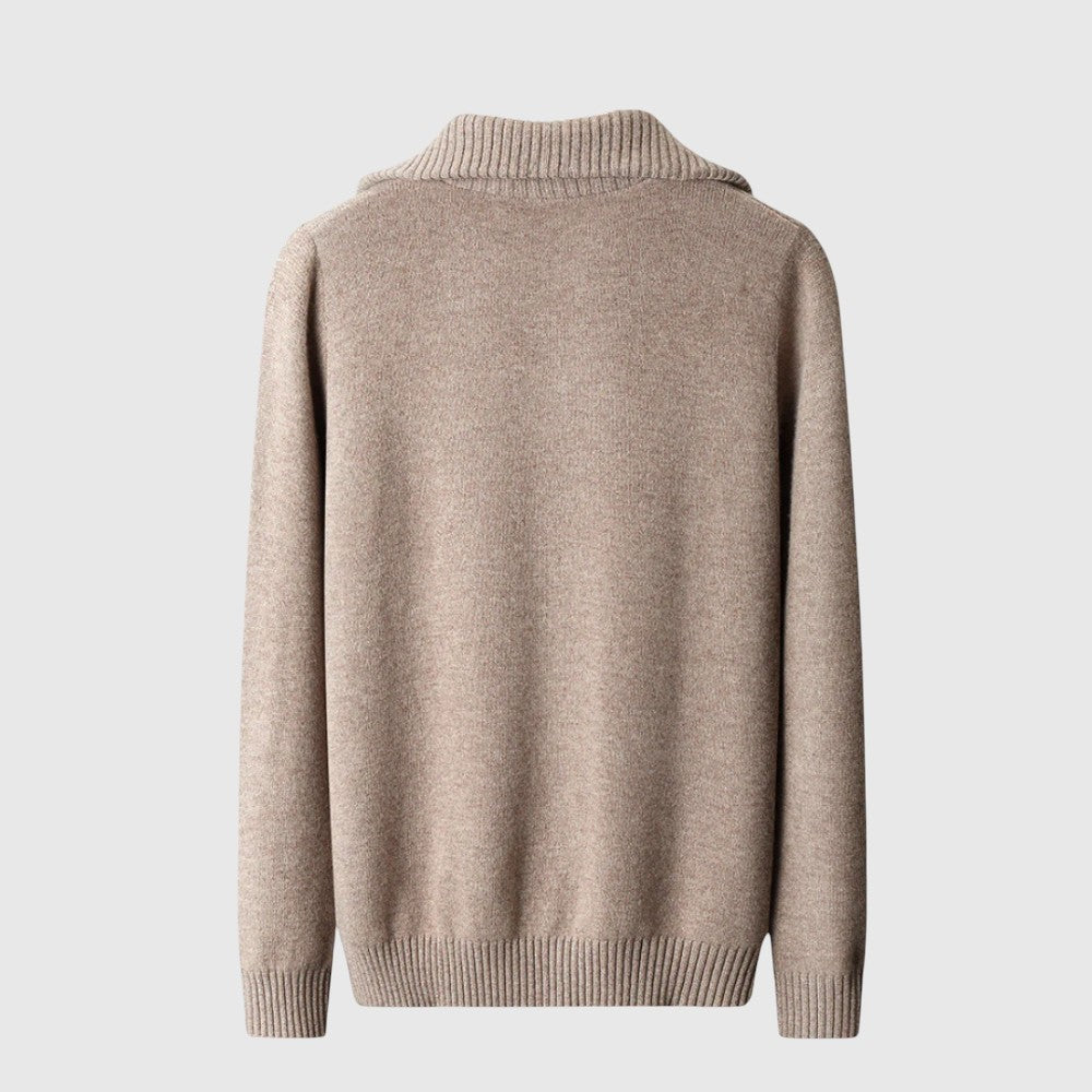 Libuše - Pull zippé Taranto en laine mérinos