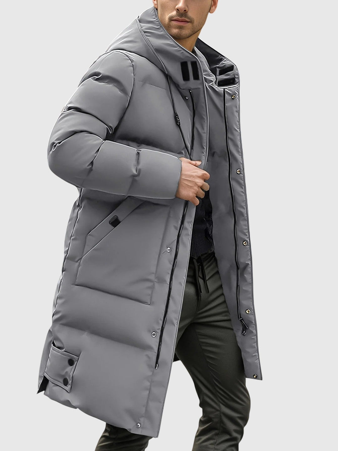 Jan – Manteau long matelassé avec capuche