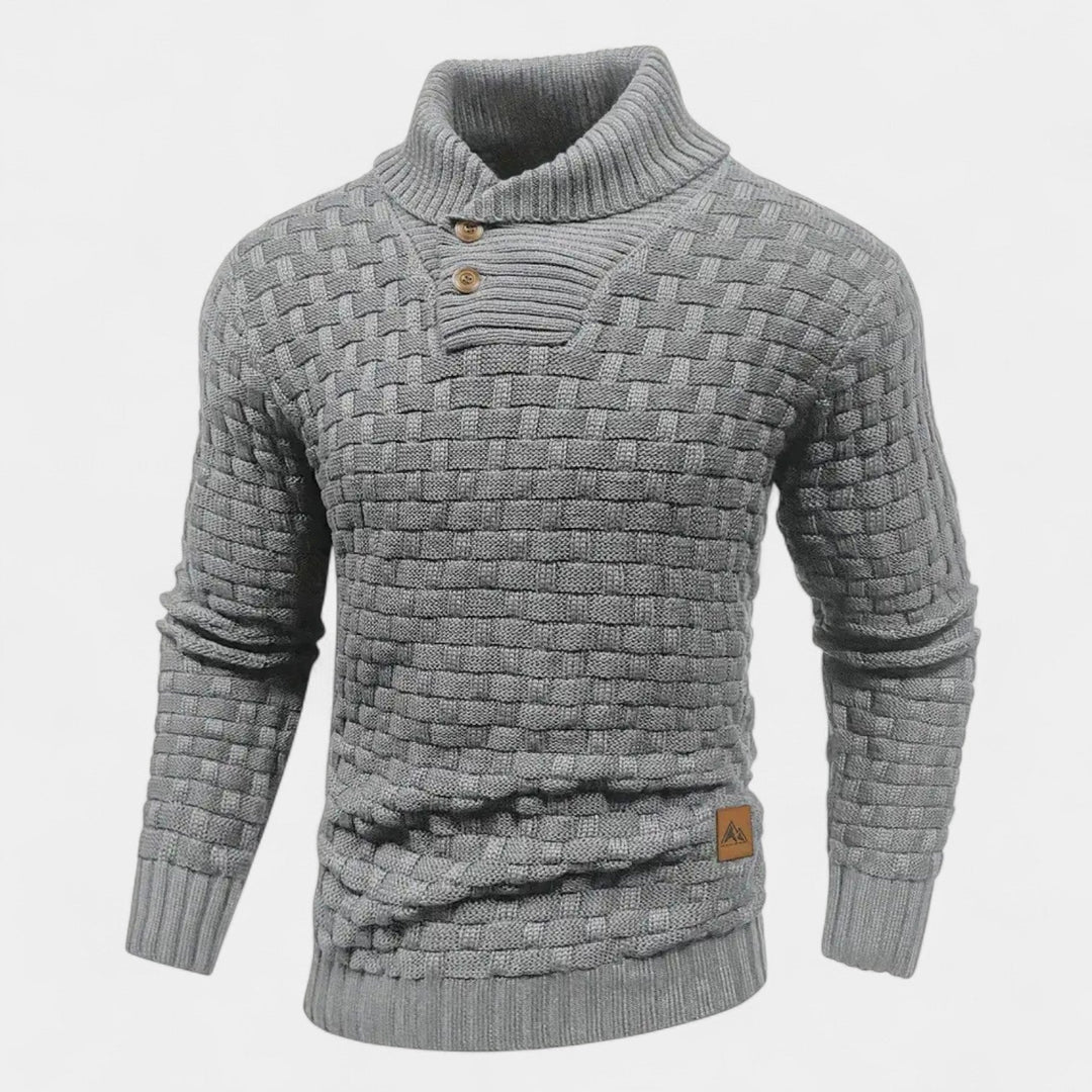 Elías – Pull stylé avec col roulé et boutons