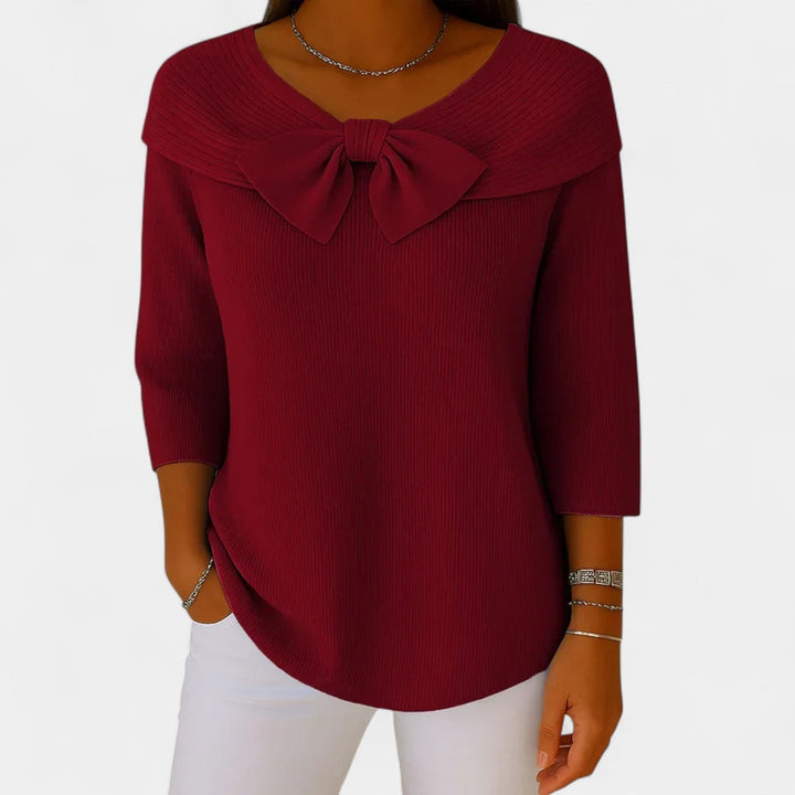 Alenka – Pull en tricot pour femmes avec nœud