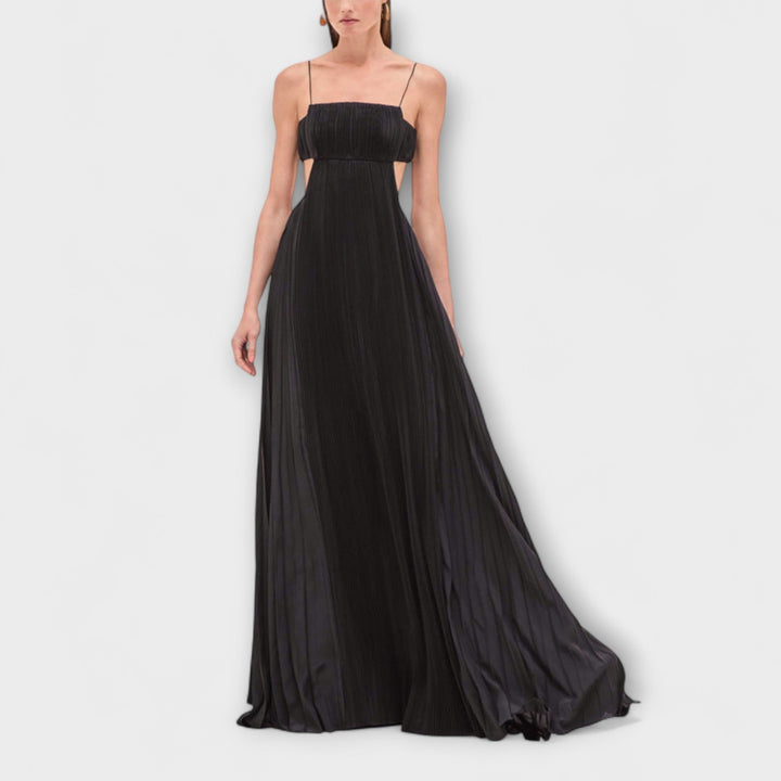 Mireille - Robe Maxi Élégante avec Plis et Découpes