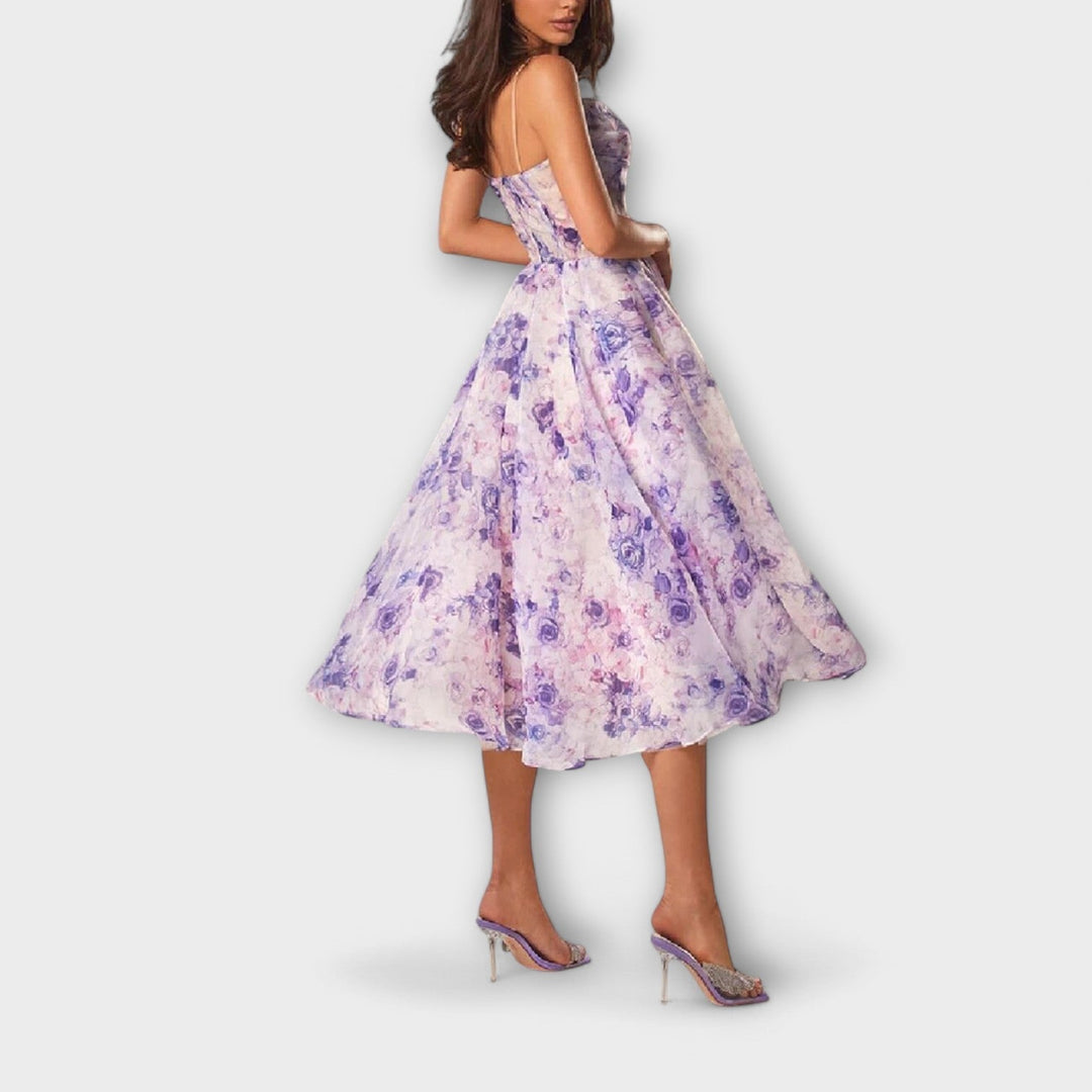 Robe Midi Élégante en Chiffon
