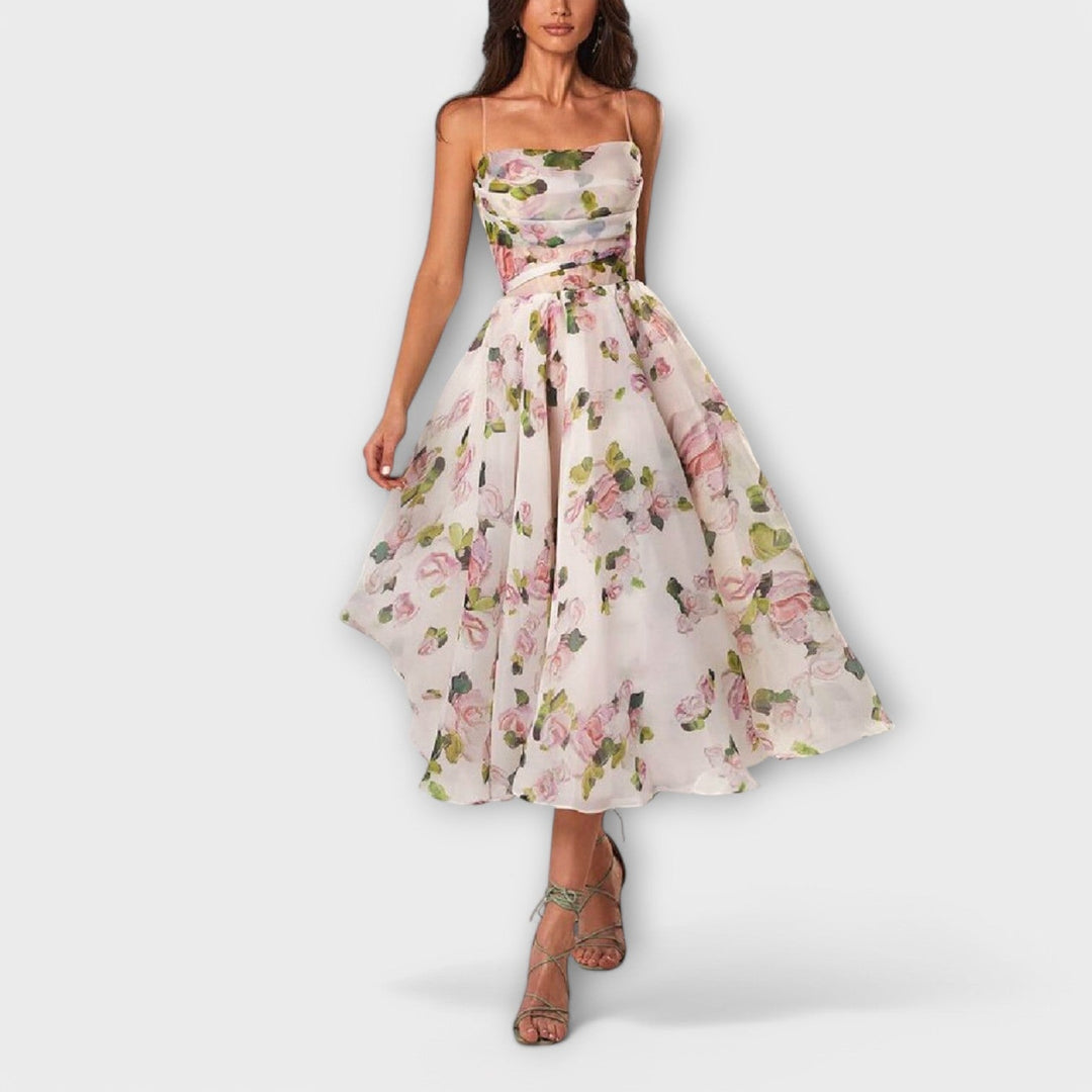 Robe Midi Élégante en Chiffon