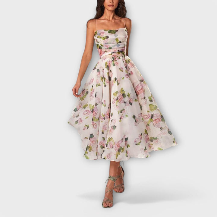 Robe Midi Élégante en Chiffon