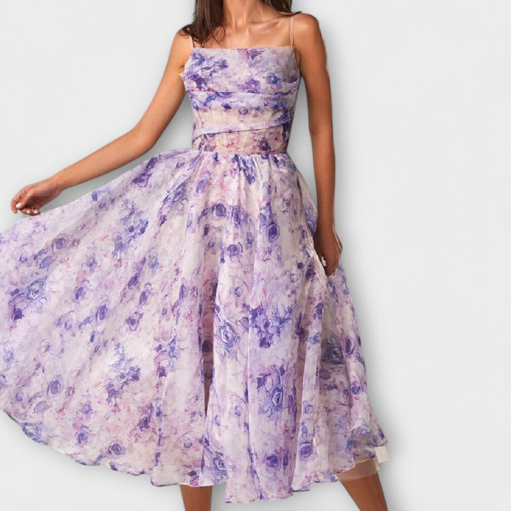 Robe Midi Élégante en Chiffon