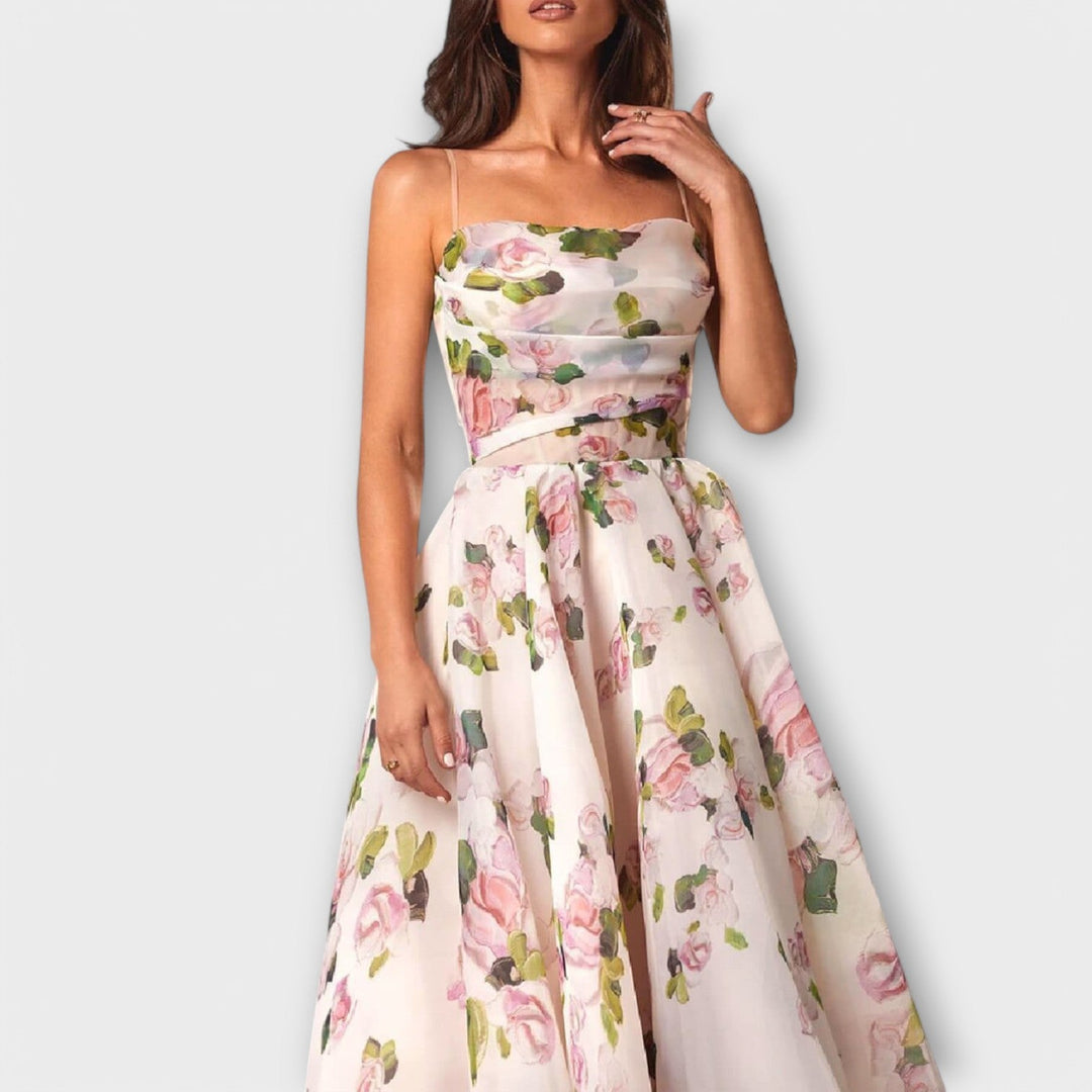 Robe Midi Élégante en Chiffon