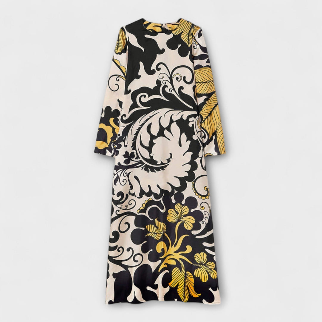 Luana - Robe Midi Impressionnante en Tissu Satiné