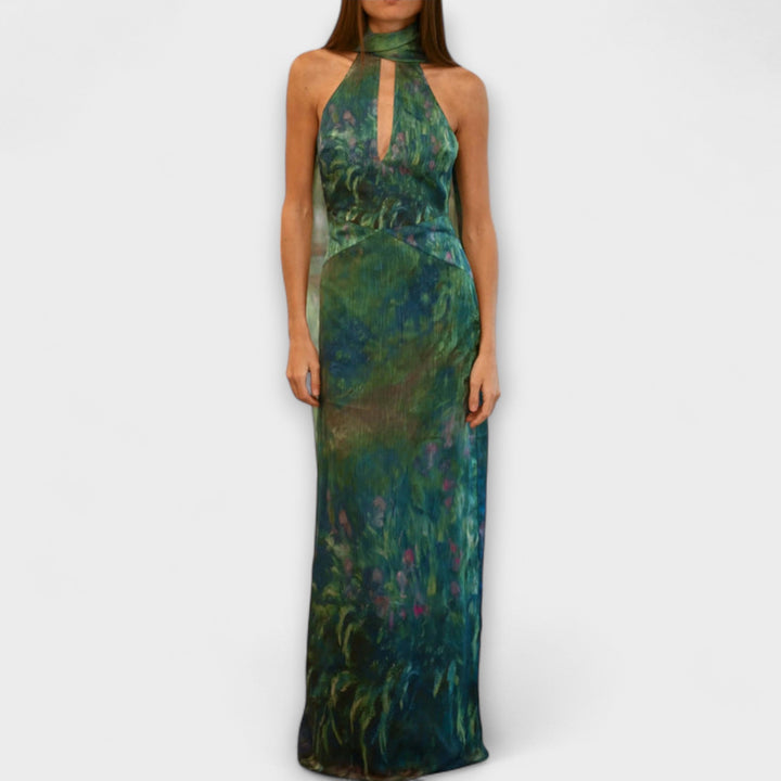 Maisie - Robe Maxi Imprimé Iris de Monet