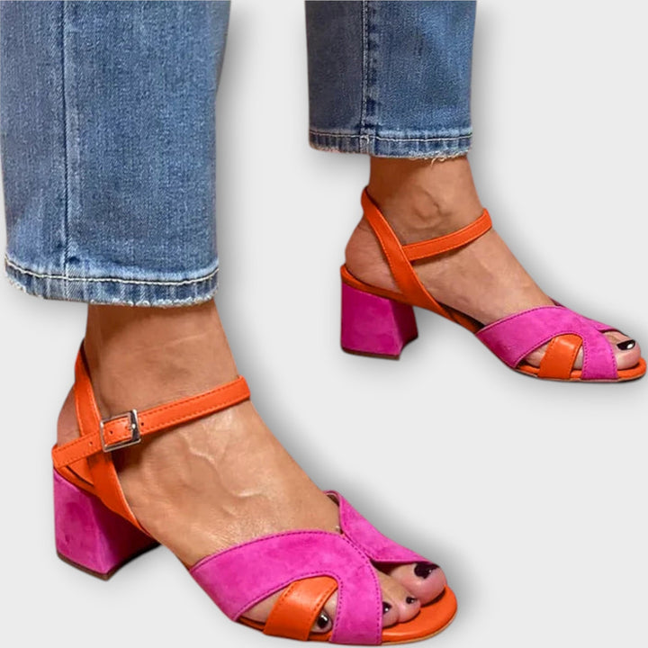 Sandales Élégantes Lucie Talon Carré Minimaliste