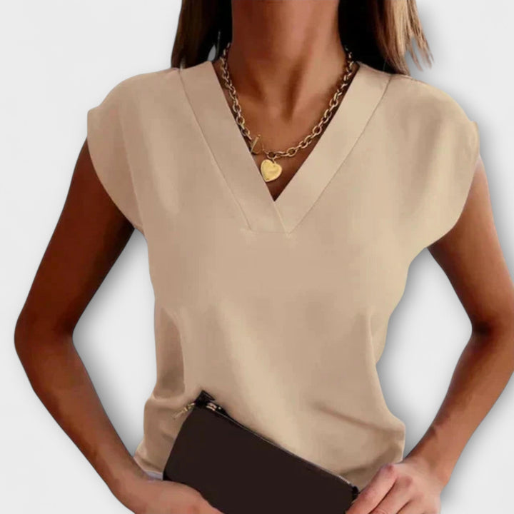 Top d'été pour femmes avec décolleté en V et manches amples
