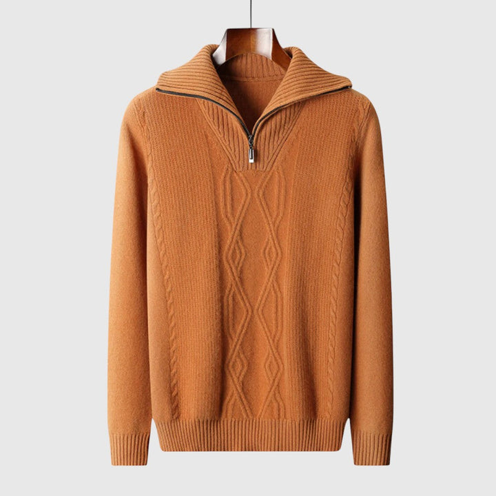 Libuše - Pull zippé Taranto en laine mérinos