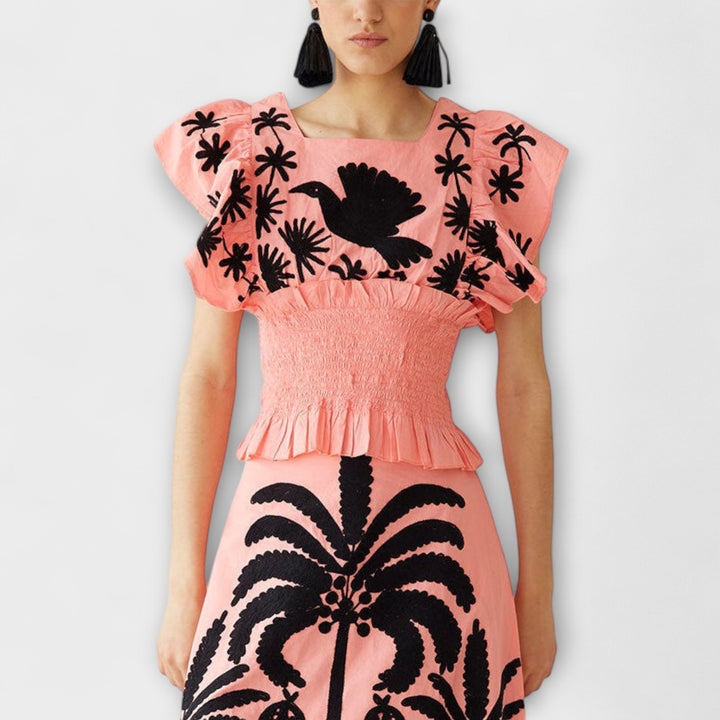 Amy - Robe chic avec des palmiers