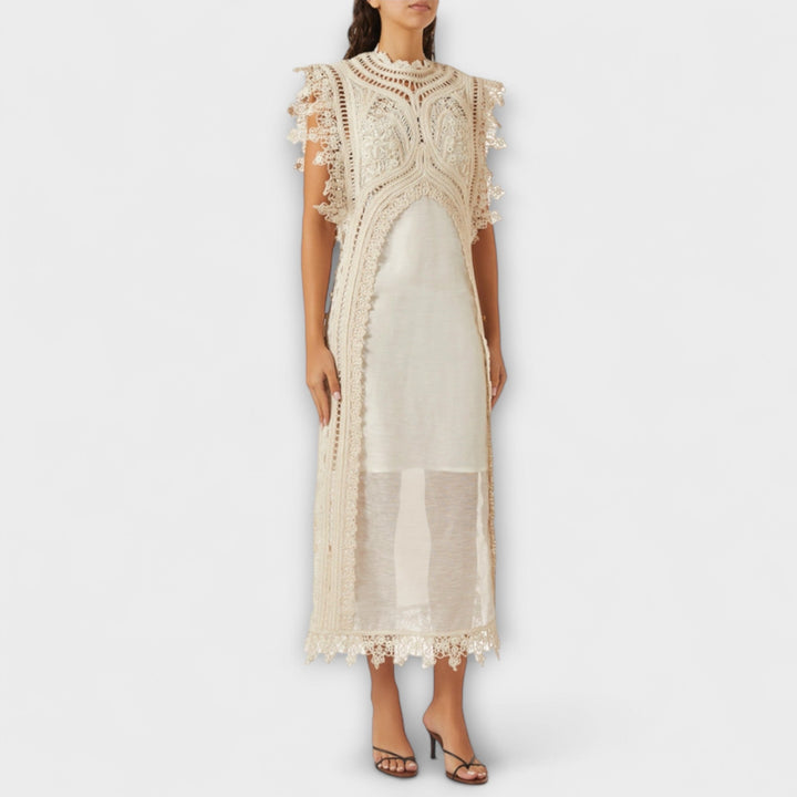 Mira - Robe maxi en organza tissé vide