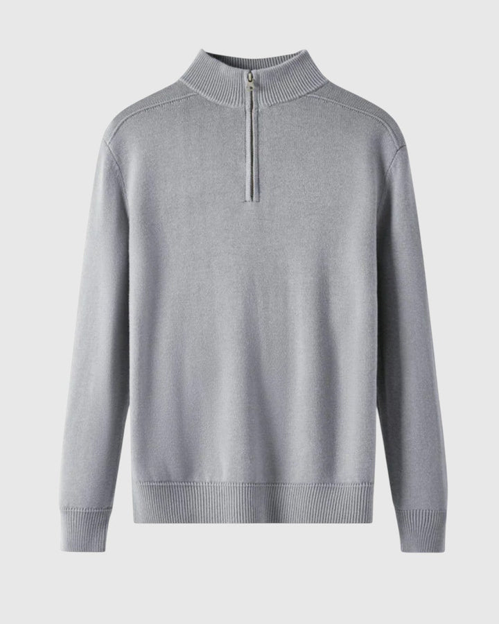 Libuše - Pull avec zip en laine mérinos Capri