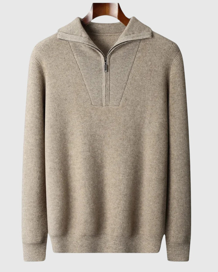 Libuše - Pull Portofino en cachemire avec zip demi-long