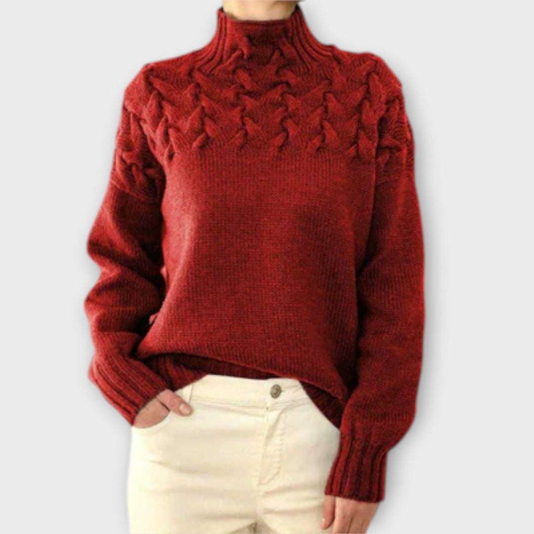 Eva - Pull femme avec motif torsadé détaillé