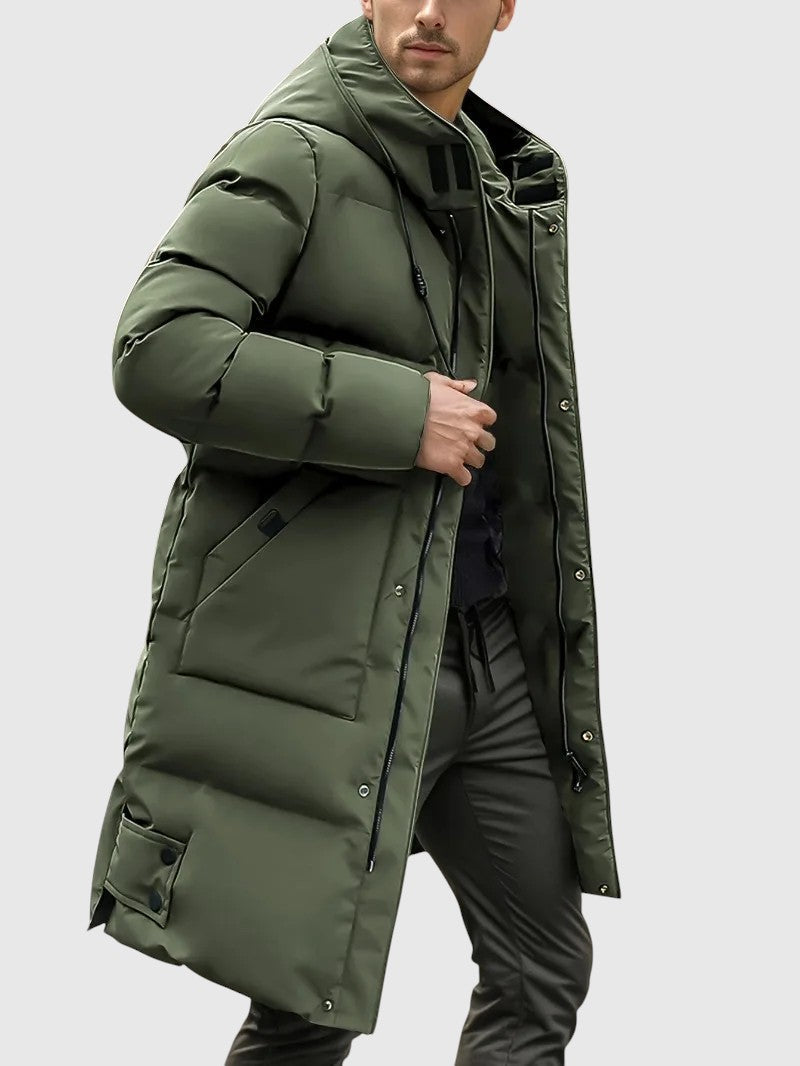 Jan – Manteau long matelassé avec capuche