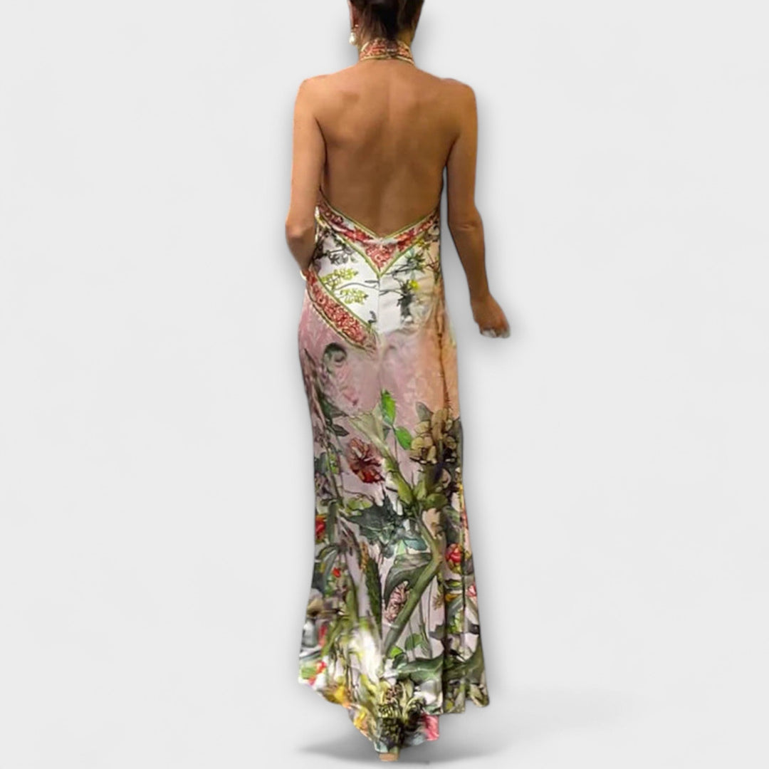 Ayla - Robe maxi sans manches avec motif floral