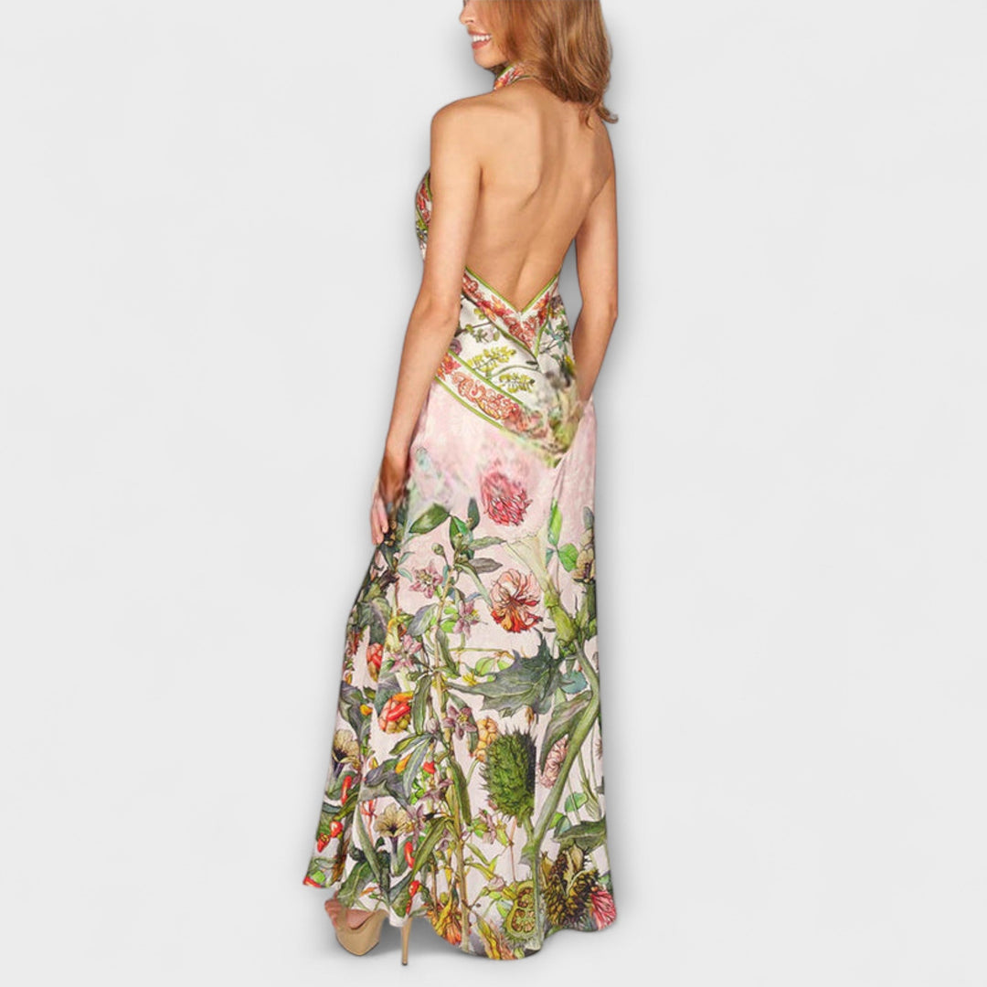 Ayla - Robe maxi sans manches avec motif floral