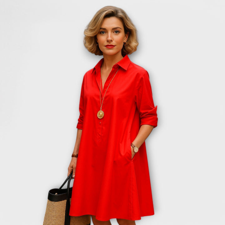 Robes chemises modernes avec col et manches trois-quarts