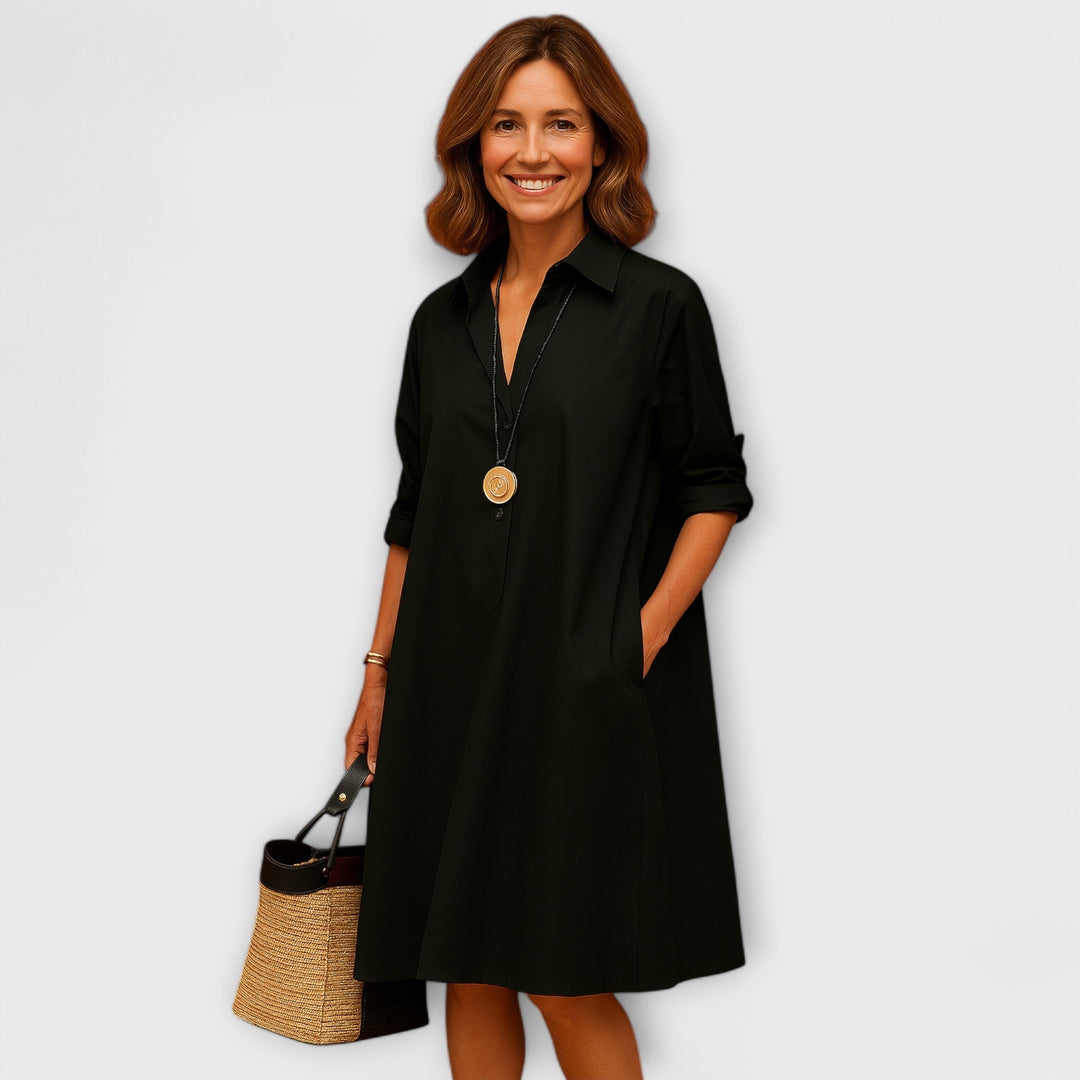 Robes chemises modernes avec col et manches trois-quarts
