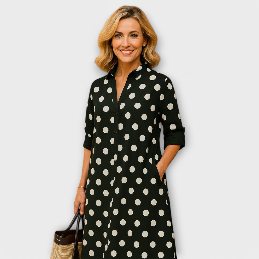 Robes chemises modernes avec col et manches trois-quarts
