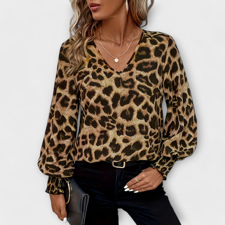 Blouse stylée à motif léopard