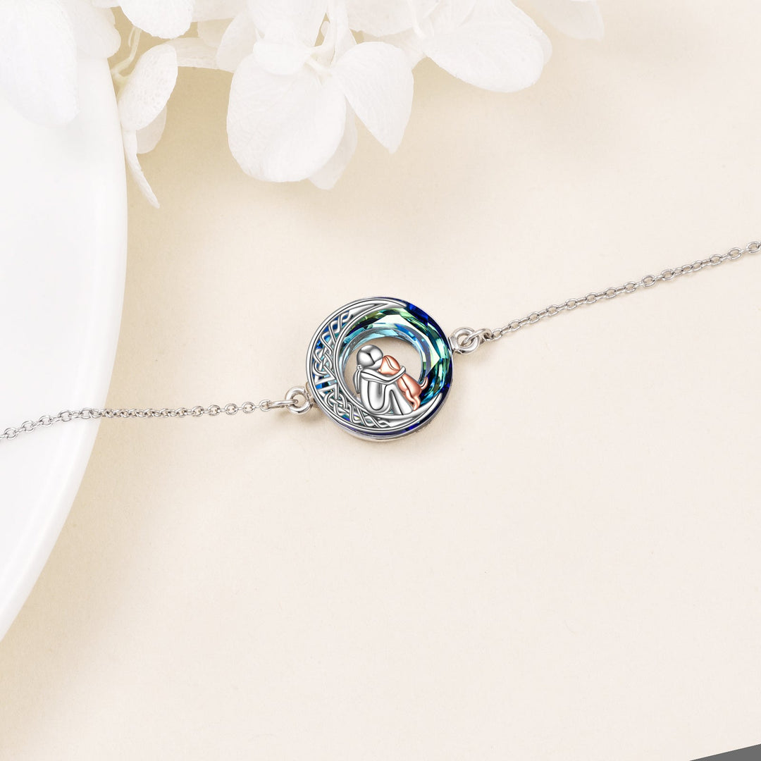 Bracelet ajustable avec pendentif en forme de chien en argent