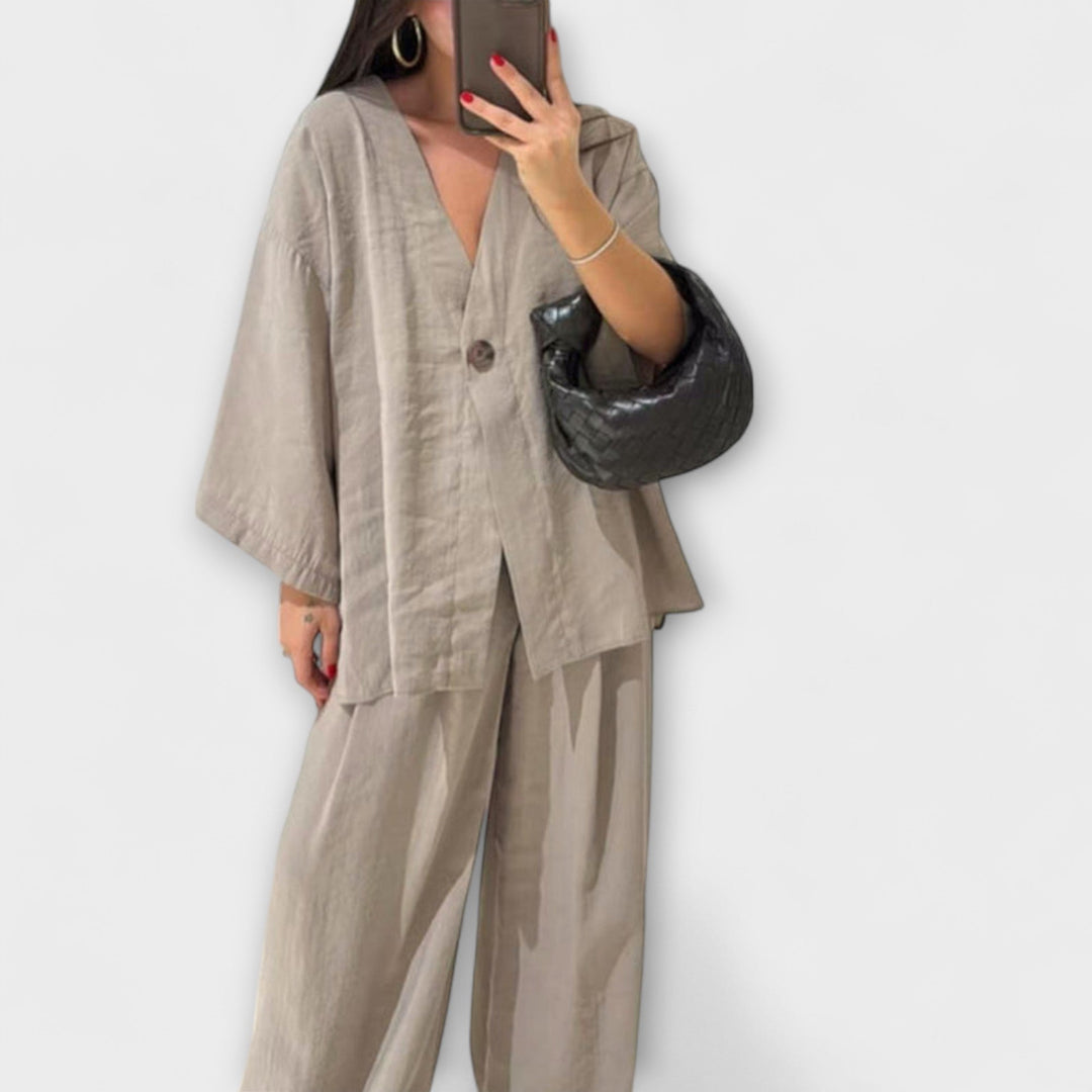 Jacqueline - Top à deux couches et pantalon