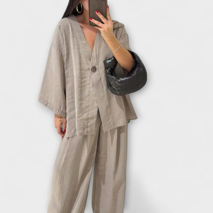 Jacqueline - Top à deux couches et pantalon