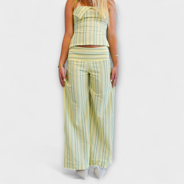 Anastasia - Ensemble de pantalon rayé classique