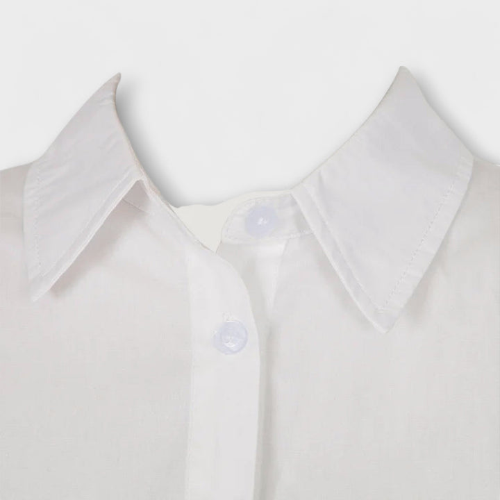 Indie - Robe plissée blanche à manches longues