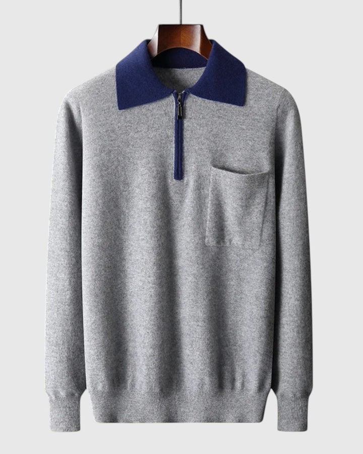 Libuše - Polo Castelle avec zip en cachemire