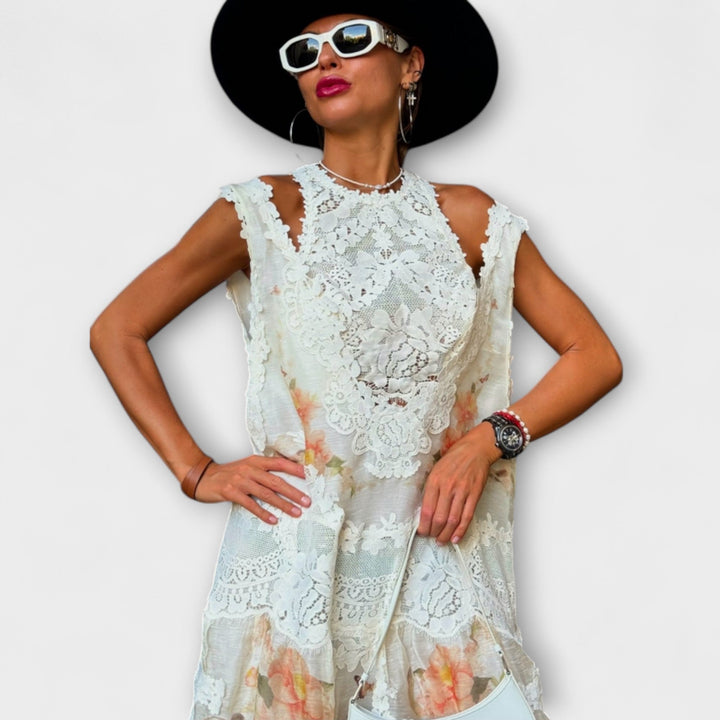 Lottie - Robe Maxi Élégante en Dentelle Kelly