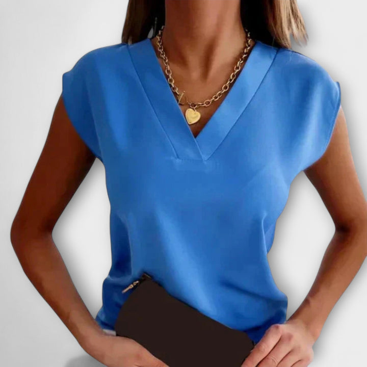 Top d'été pour femmes avec décolleté en V et manches amples