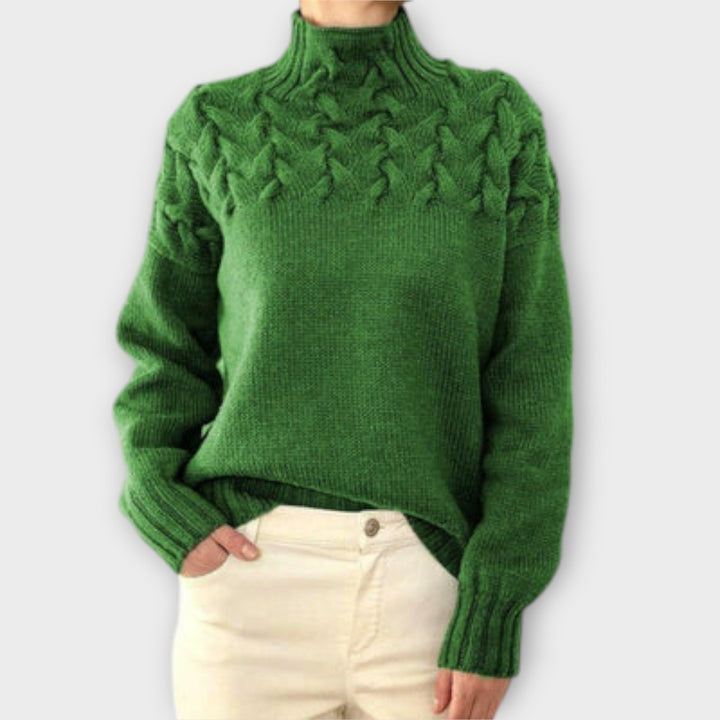 Eva - Pull femme avec motif torsadé détaillé