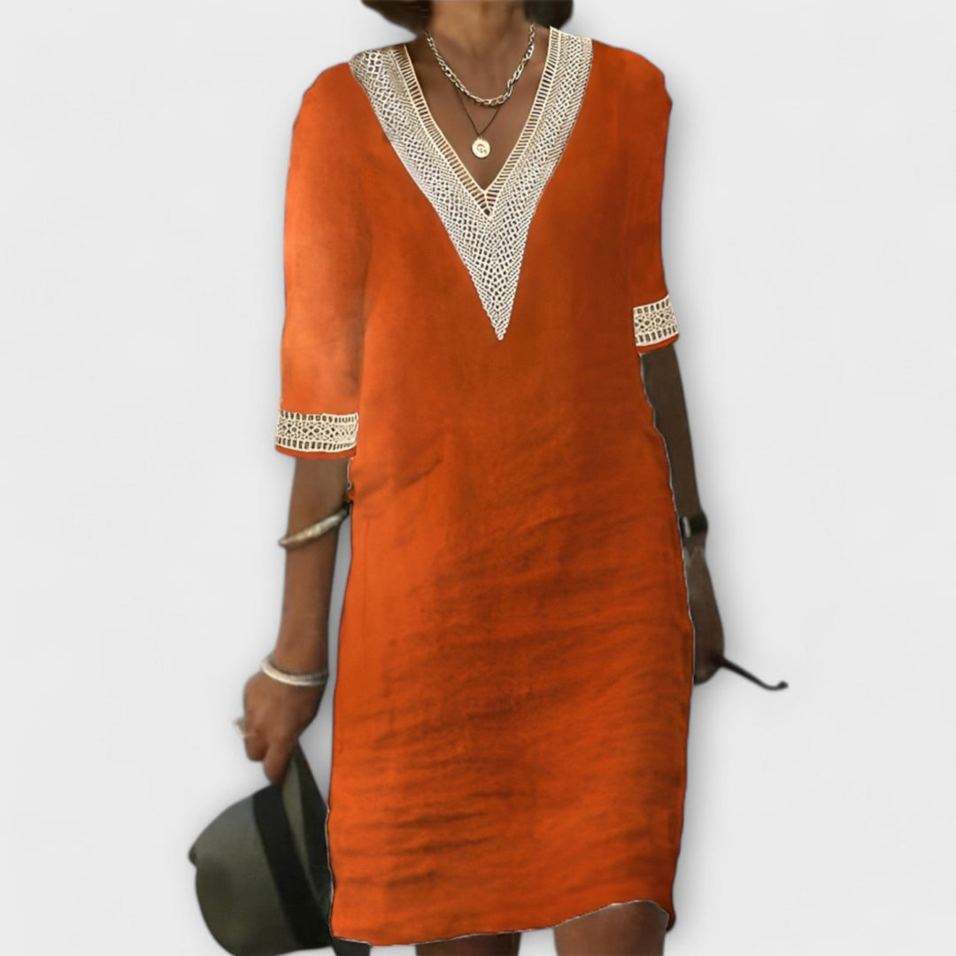 Robe femme en coton et lin