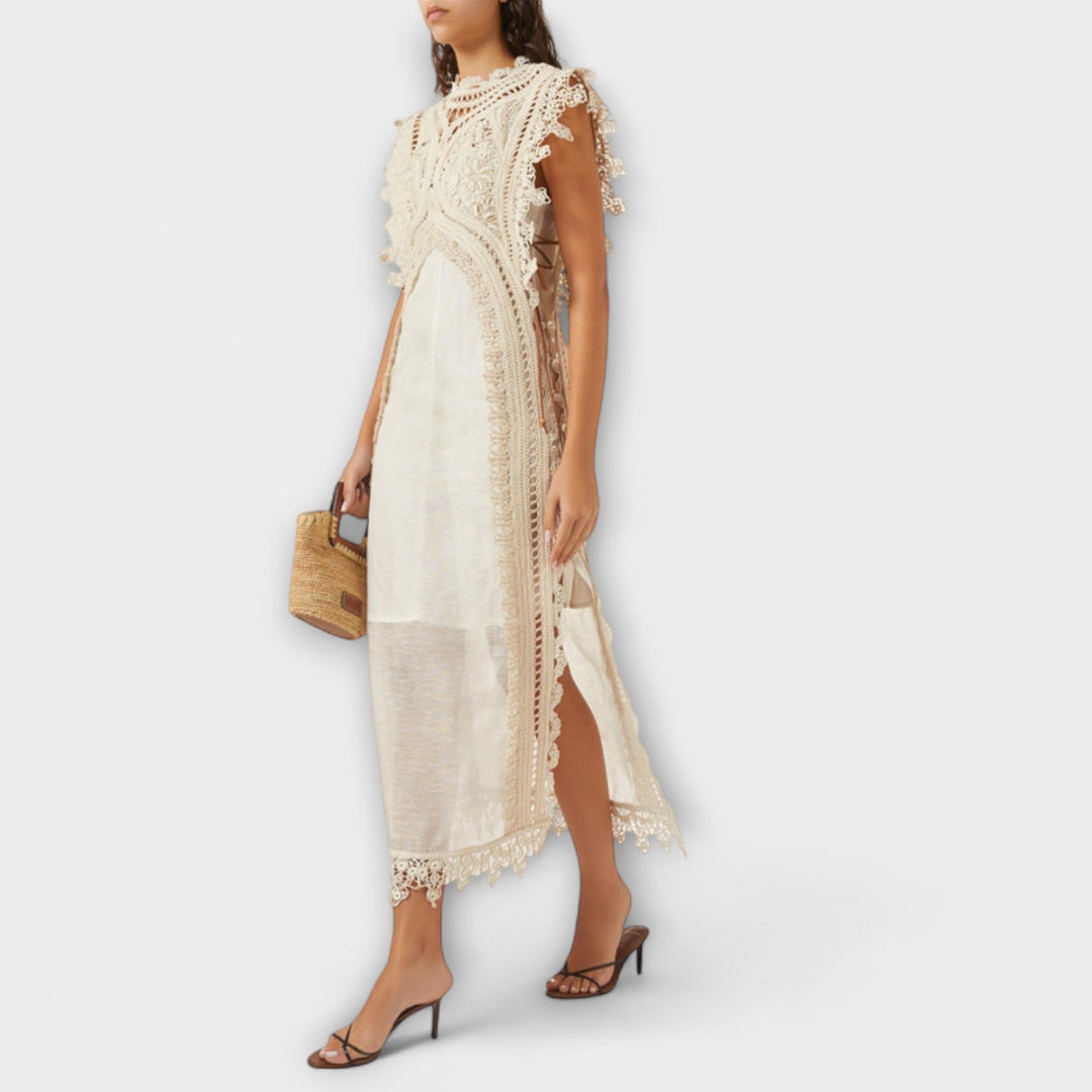 Mira - Robe maxi en organza tissé vide