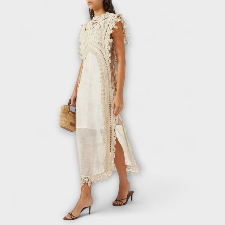 Mira - Robe maxi en organza tissé vide
